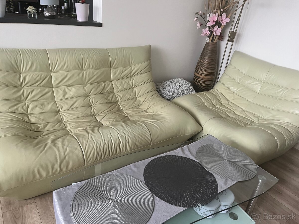 Kožený gauč a kreslo - 2