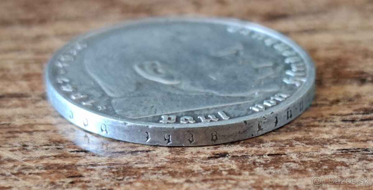 Hindenburg dvojmarkovka striebro - 2