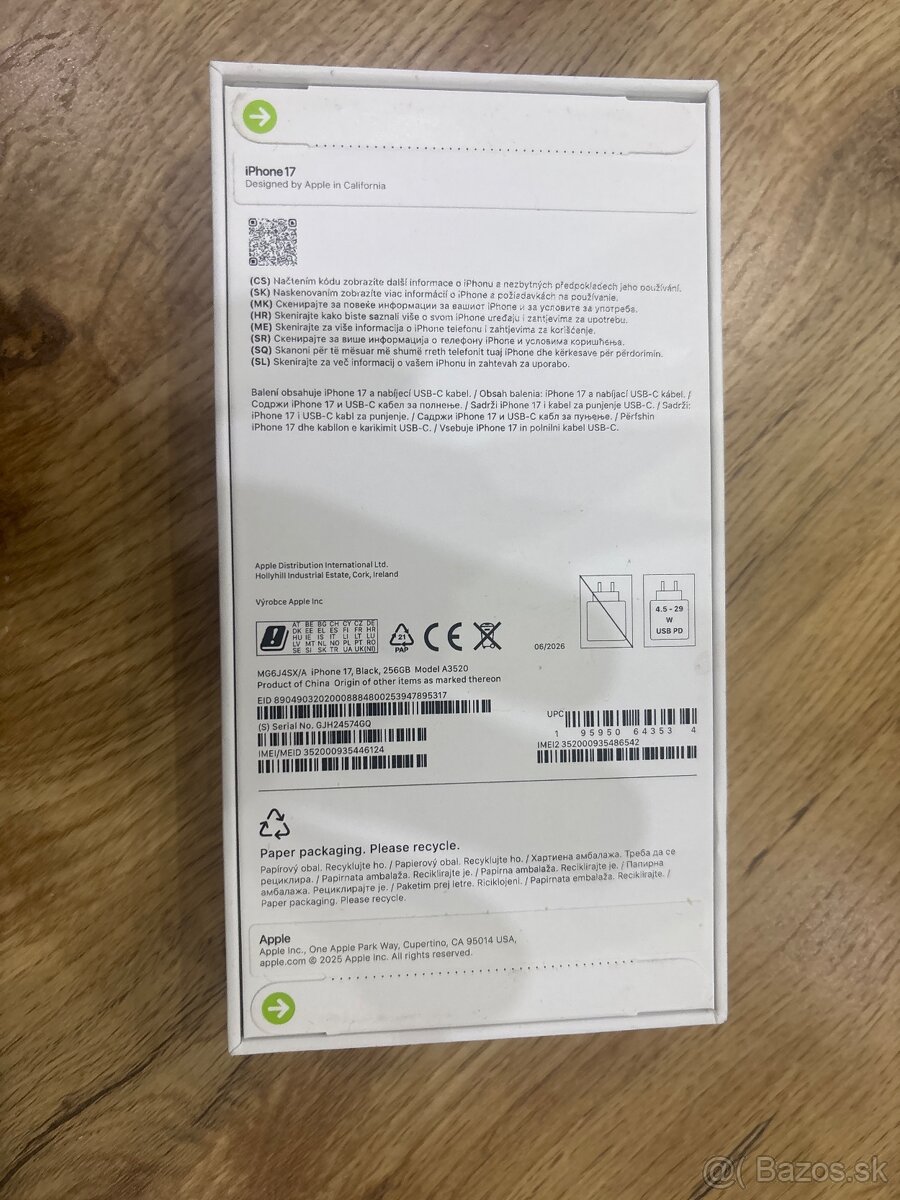 IPHONE 17 256 GB Čierny nový - 2