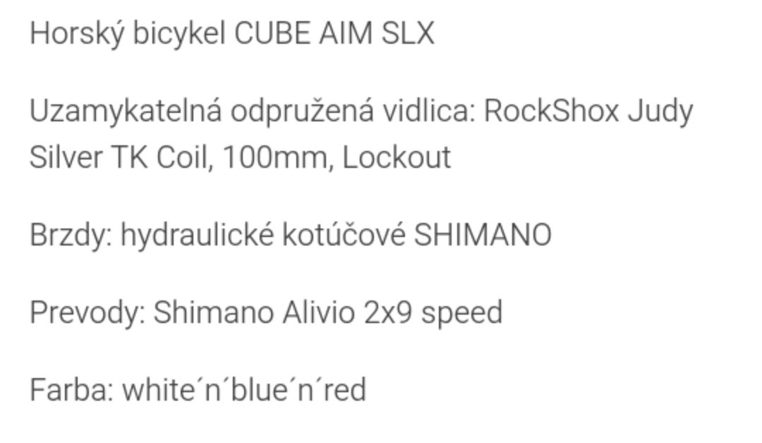 Predám bicykel Cube AIM SLX 29 - 2