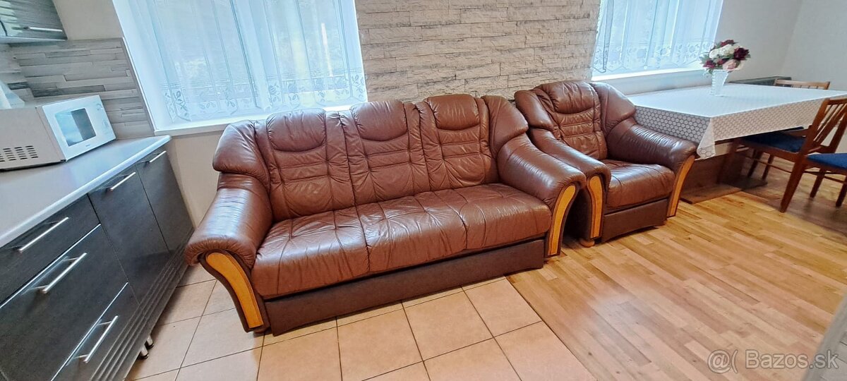 Koženná sedacia súprava pravá koža - 2