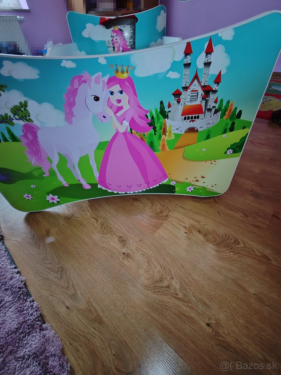 Detská posteľ „Princezná” so zábranami, s úložným priestorom - 2