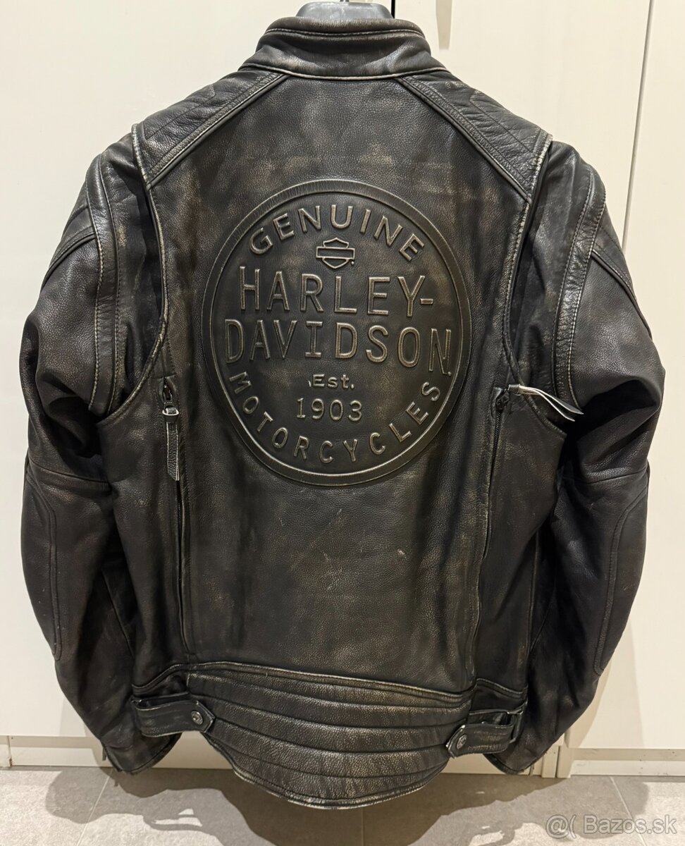 Kožená bunda Harley Davidson Dauntless s odnímateľnými rukáv - 2