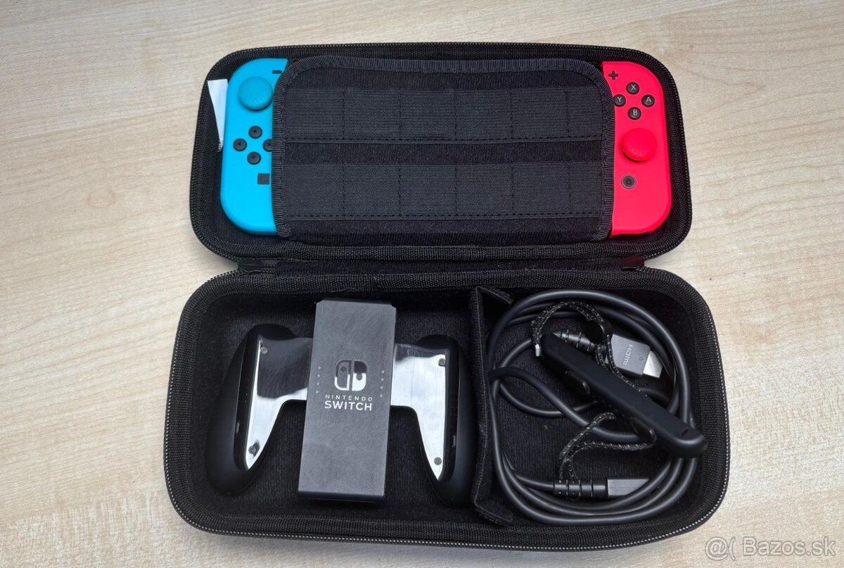 Nintendo Switch OLED - neon blue/red + príslušenstvo - 2