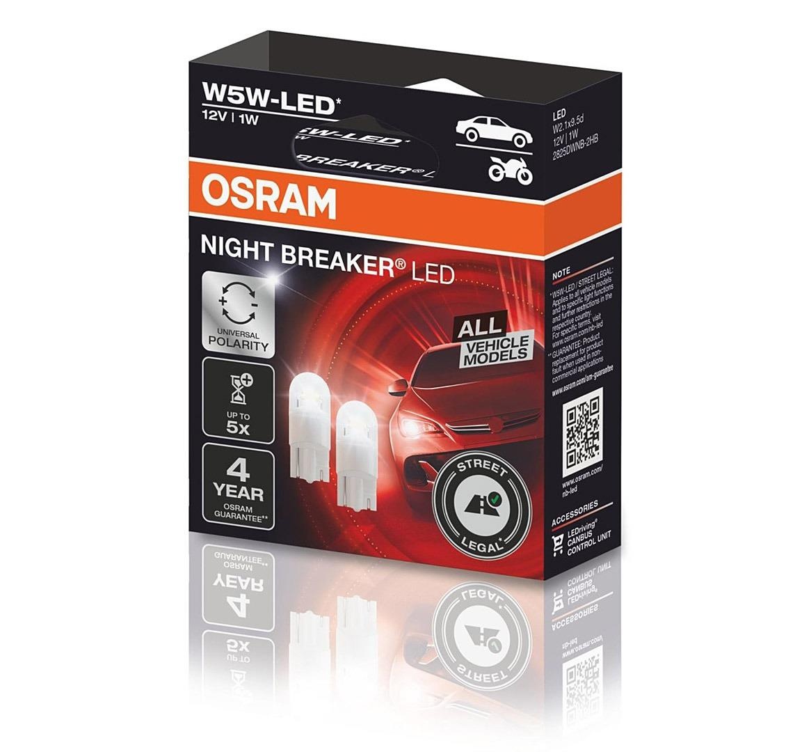 Osram NIGHT BREAKER W5W 12V 5700K Cool White 2Ks - 2