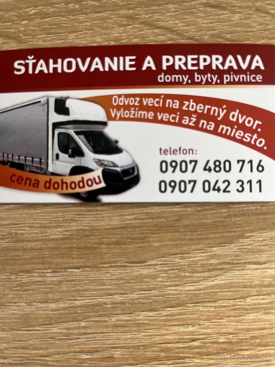 STAHOVANIE, AUTODOPRAVA. LACNO - 2