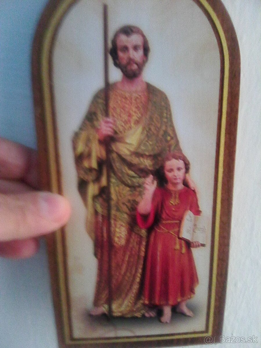 Predám drevený obrázok sv. Jozefa. - 2