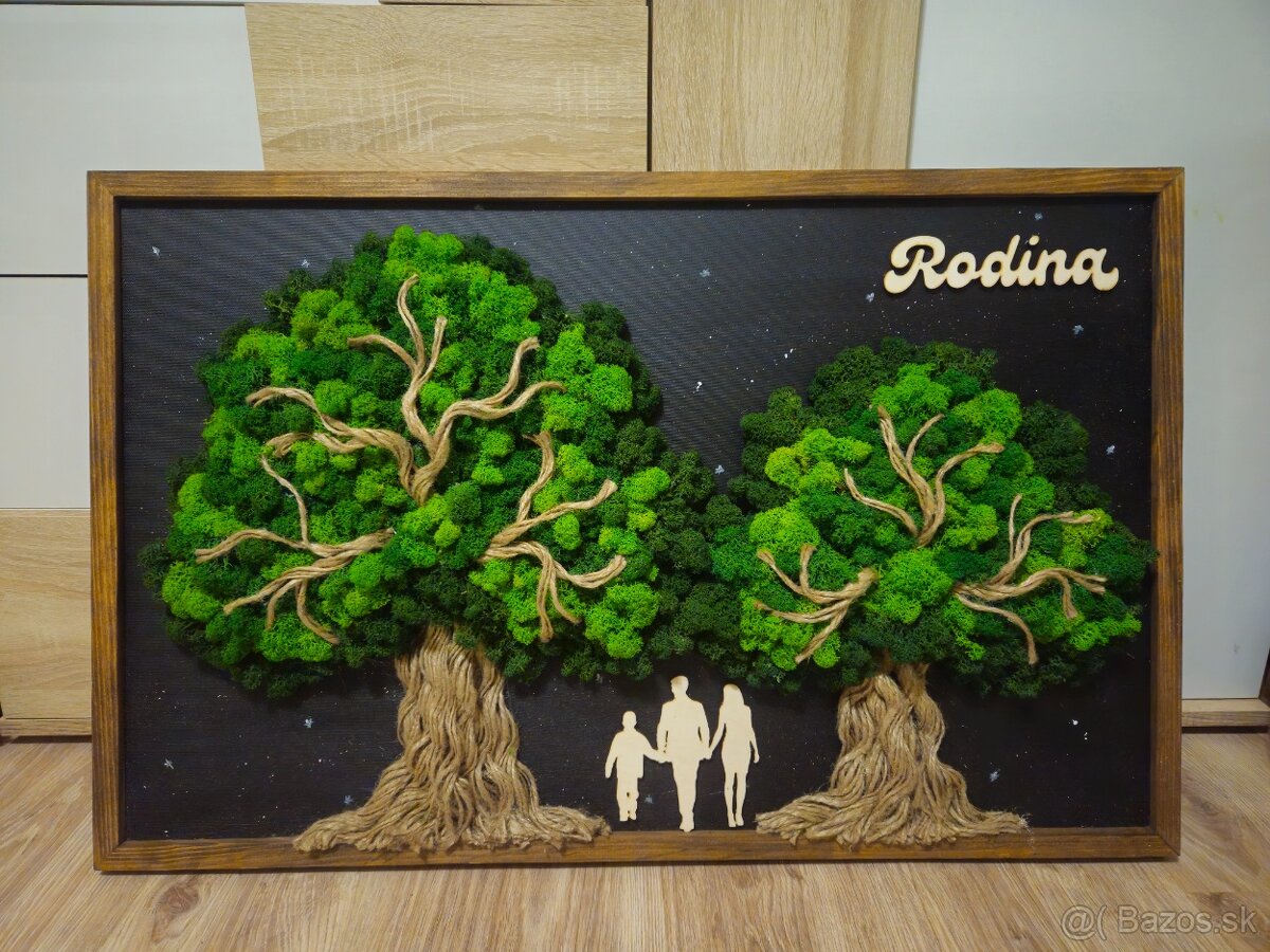 Machový obraz stromy - 2