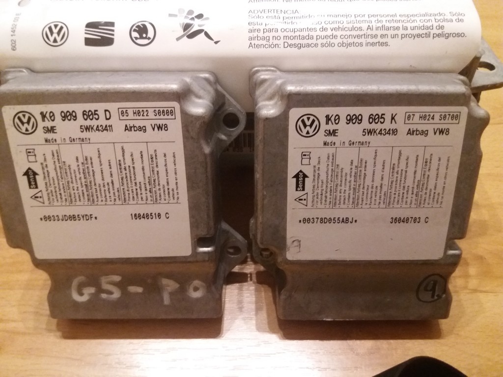 PYROPASY, RJ AIRBAGOV - VW GOLF 5 - 2