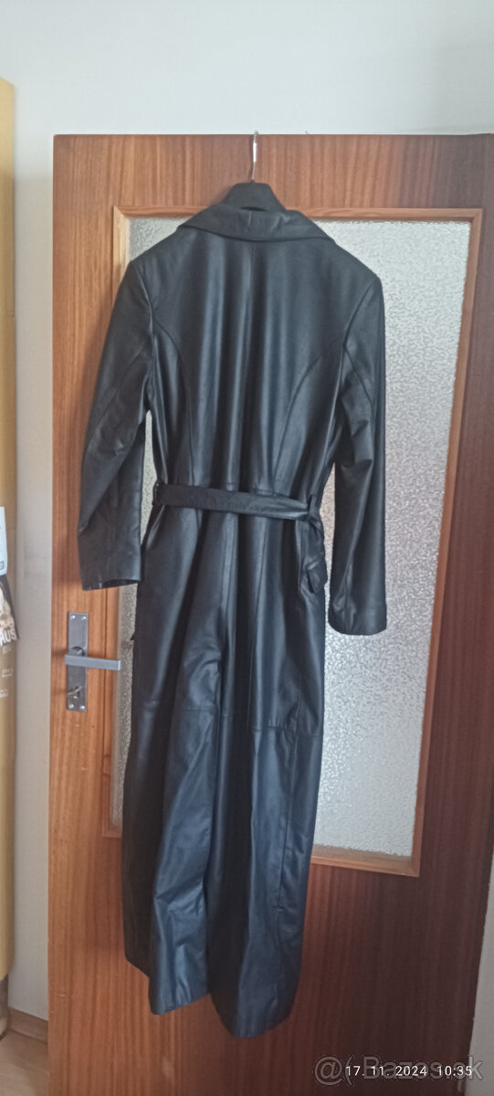 Dlhý dámsky kožený kabát - 2