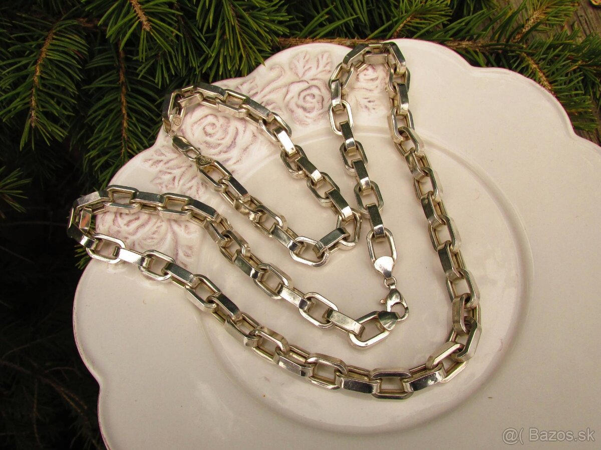 Strieborný set retiazka a náramok, Ag 925 - 2