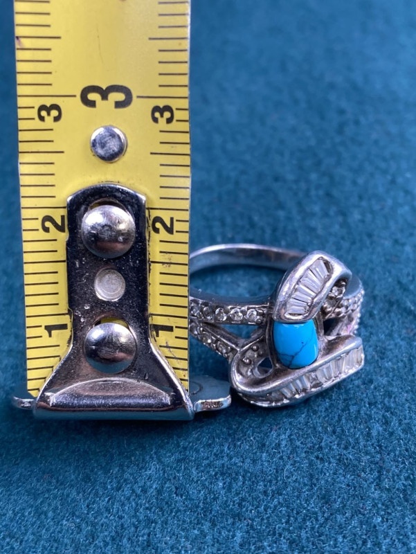 Strieborný dámsky prsteň s tyrkysom - 2