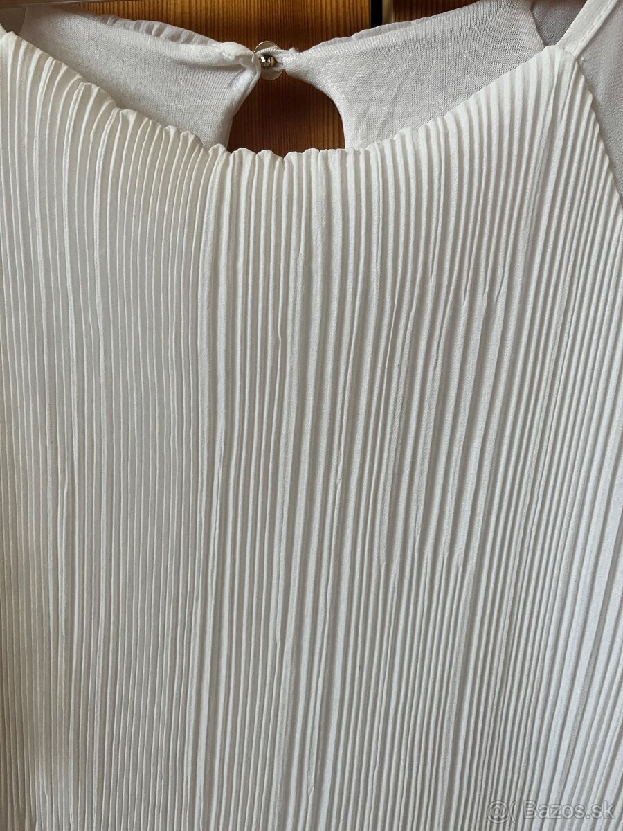 Plysované šaty biele - 2