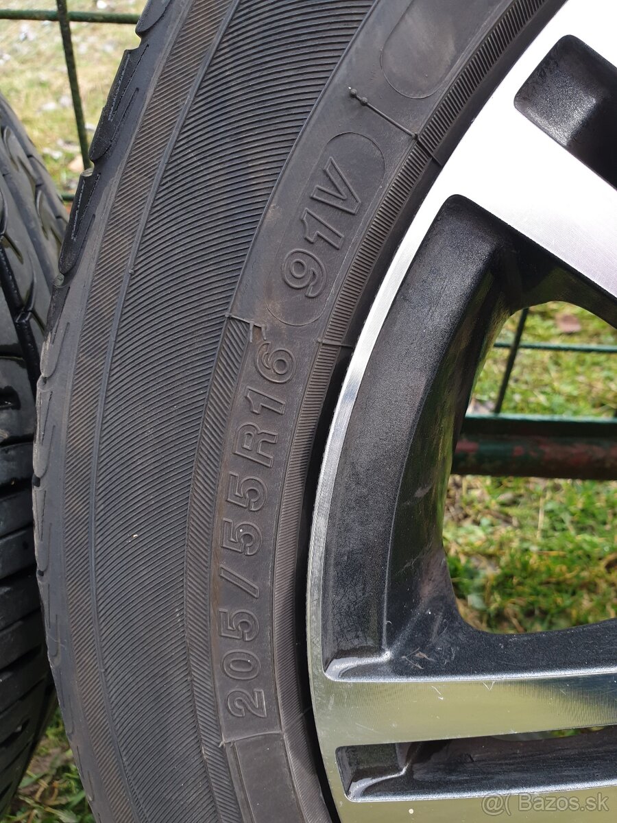 Predám disky (Elektróny) s letnými pneumatikami 205/55/R16 - 2