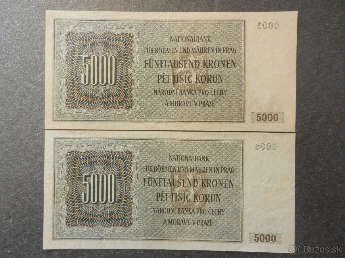 Bankovky protektorát 10 neperforované - 2