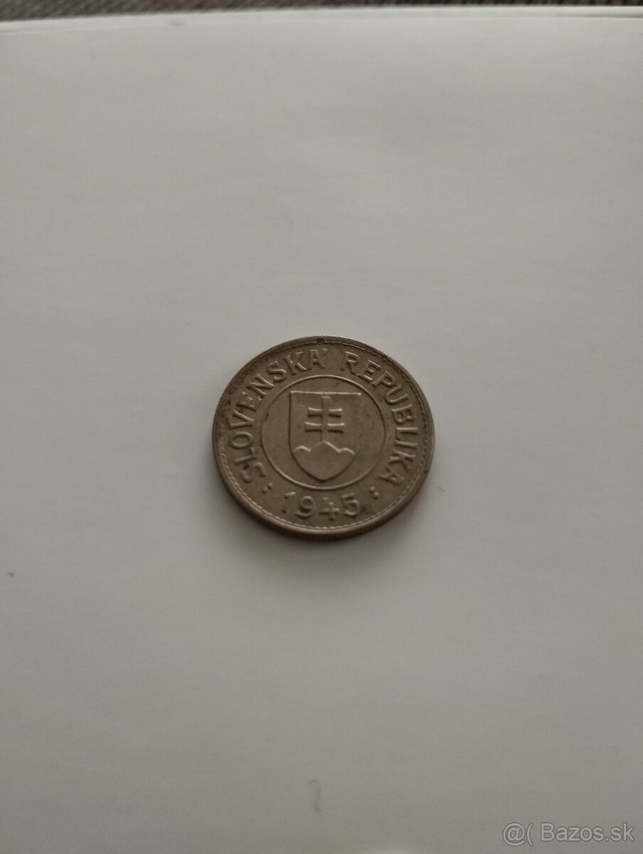 1 koruna 1945 Slovenský štát - 2