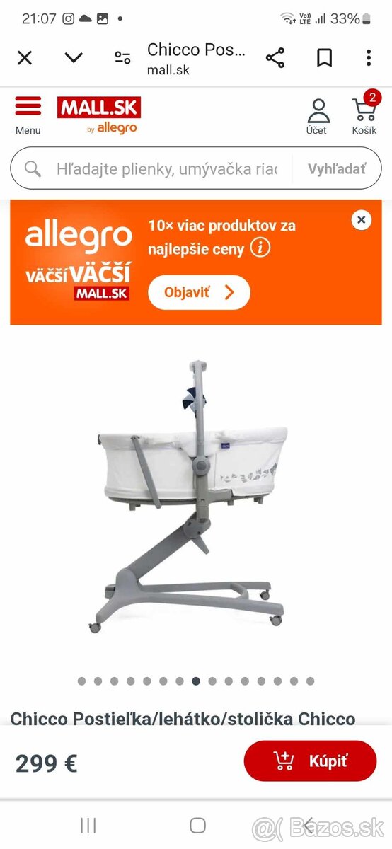 CHICCO postieľka/lehátko/stolička - 2