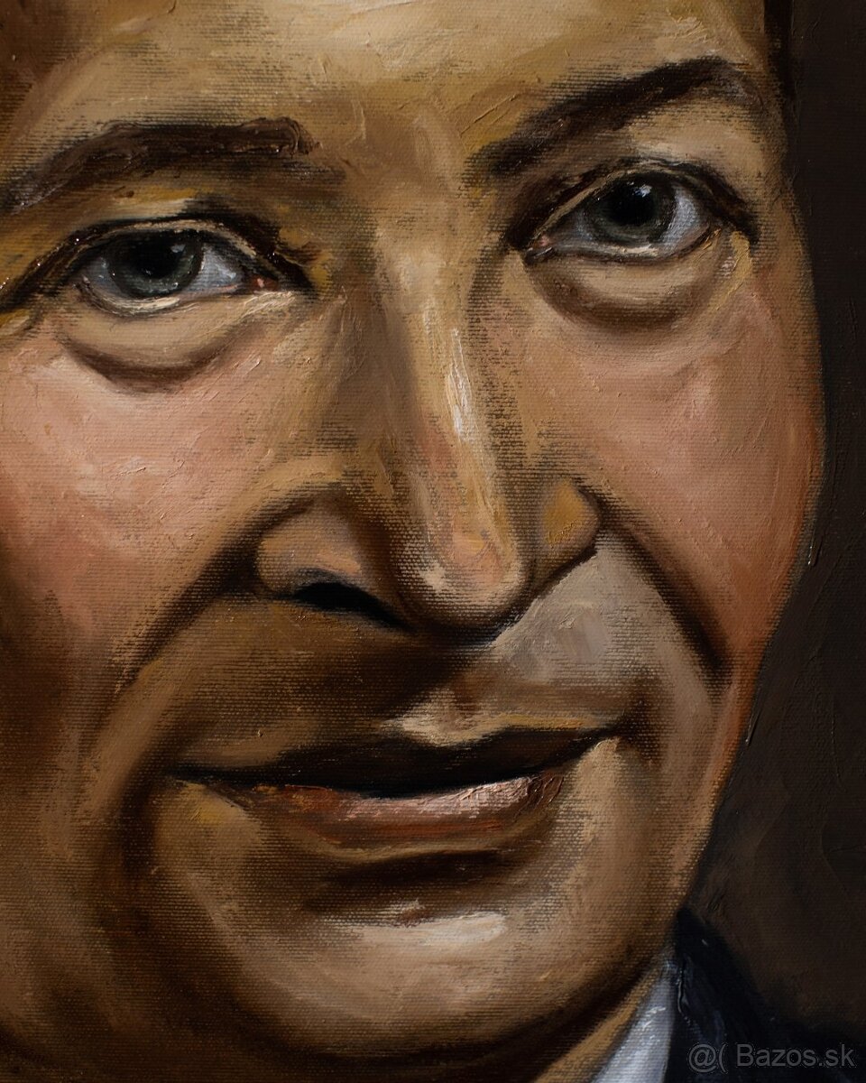 Portrét Alexander Dubček - tradičná olejomaľba - 2