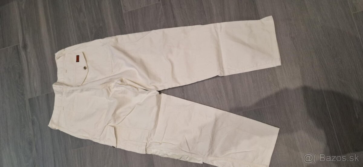 Monterkové nohavice krémové - 2