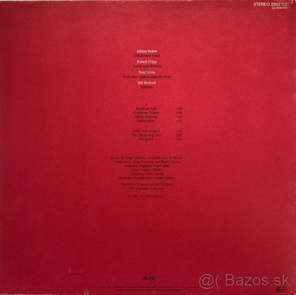 LP King Crimson – Discipline - Germany 1981 - 2