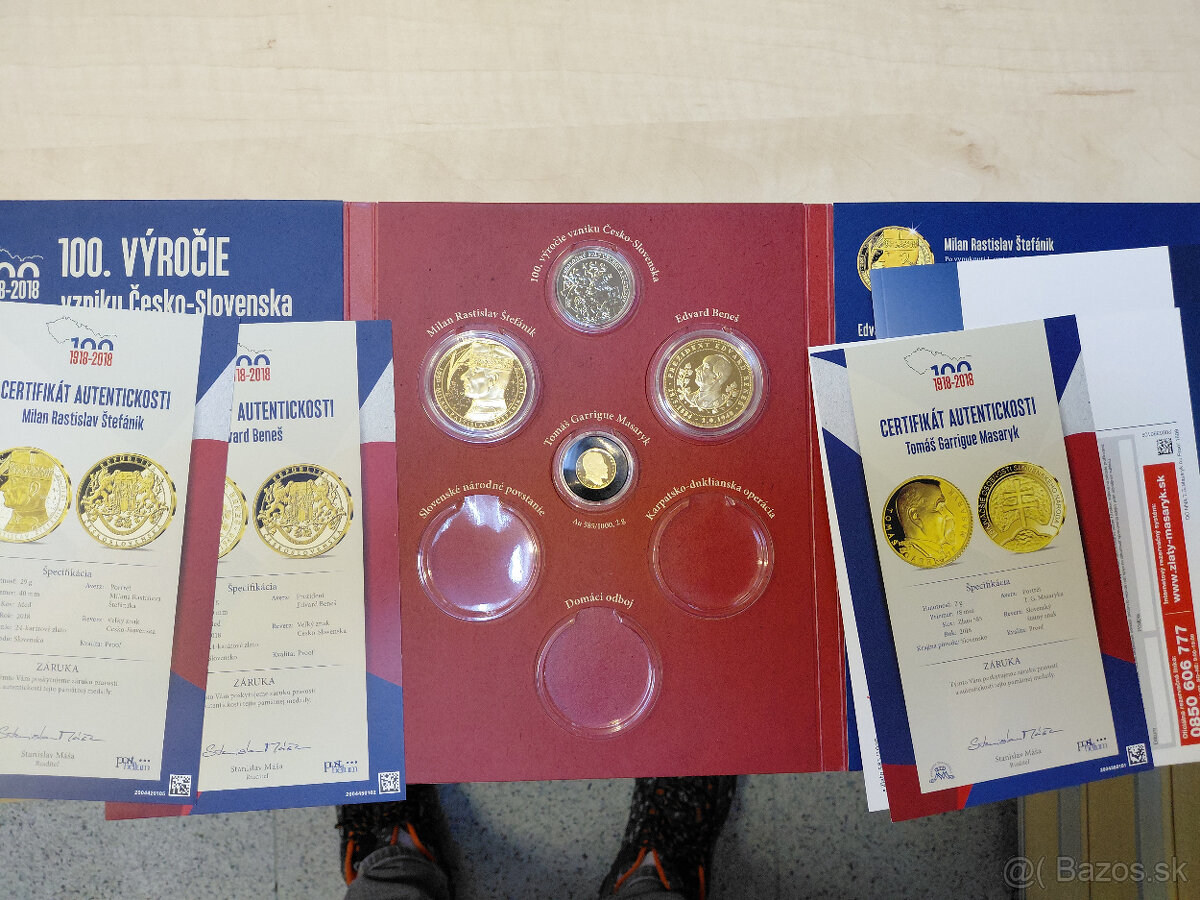 zlatá minca TGM - 2