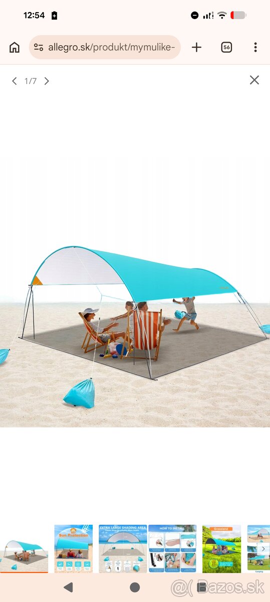 Tieniaci plážový stan, 3,2x3,2m - 2