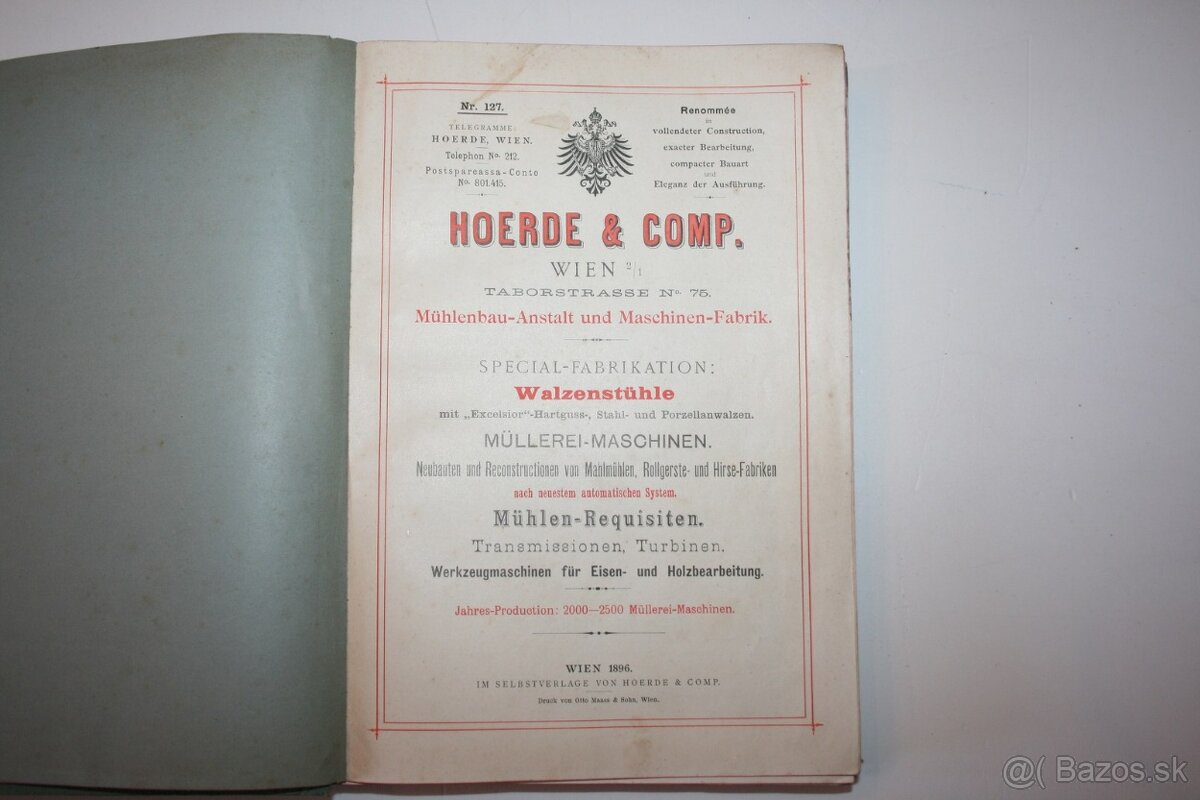HOERDE & COMP. IN WIEN z roku 1896 - 2