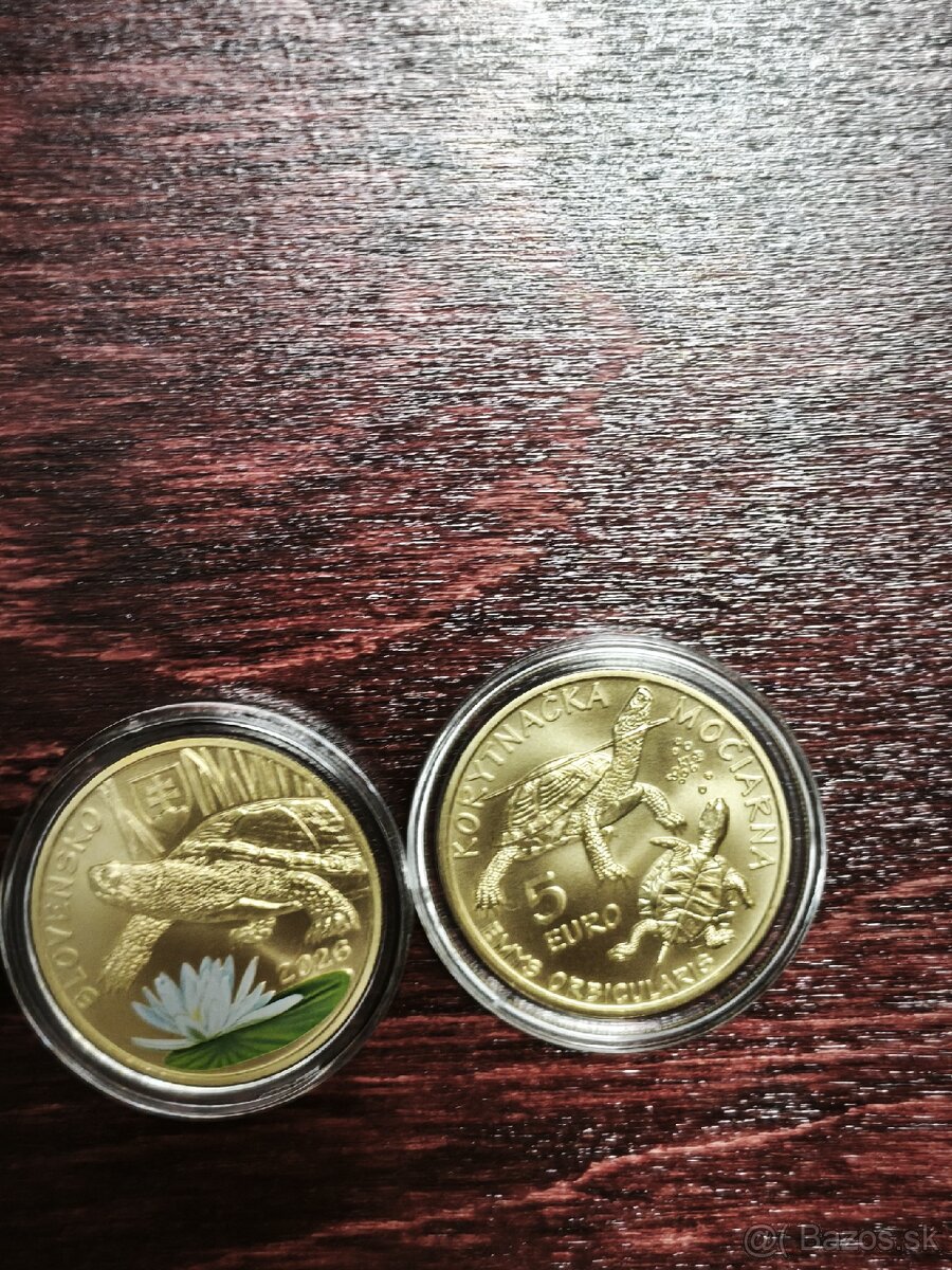 Autorská karta + minca korytnačka - 2