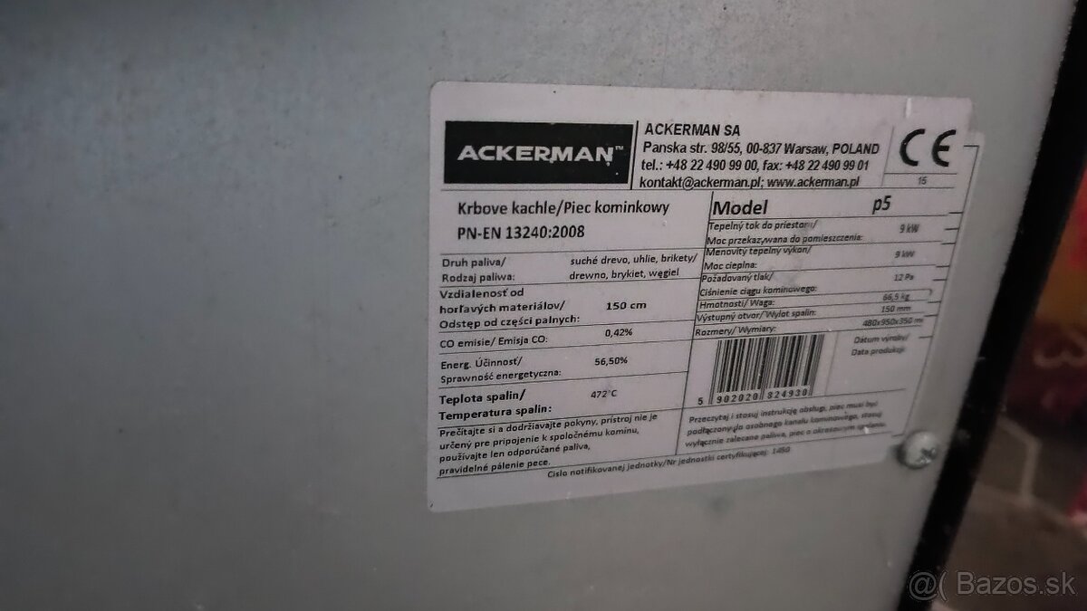 Predám krbové kachle, 9kw - 2