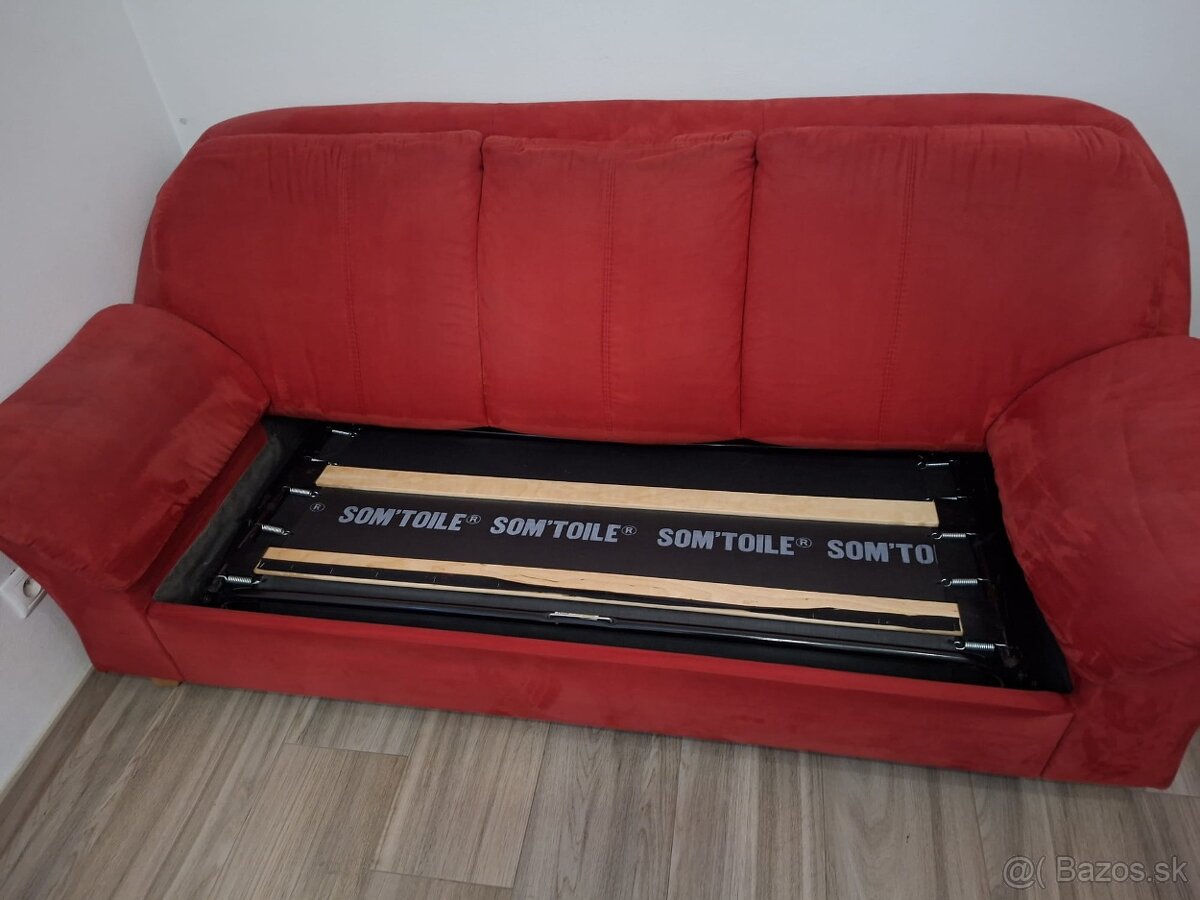 Cervena sedacia suprava 3+2+1+taburetka - 2