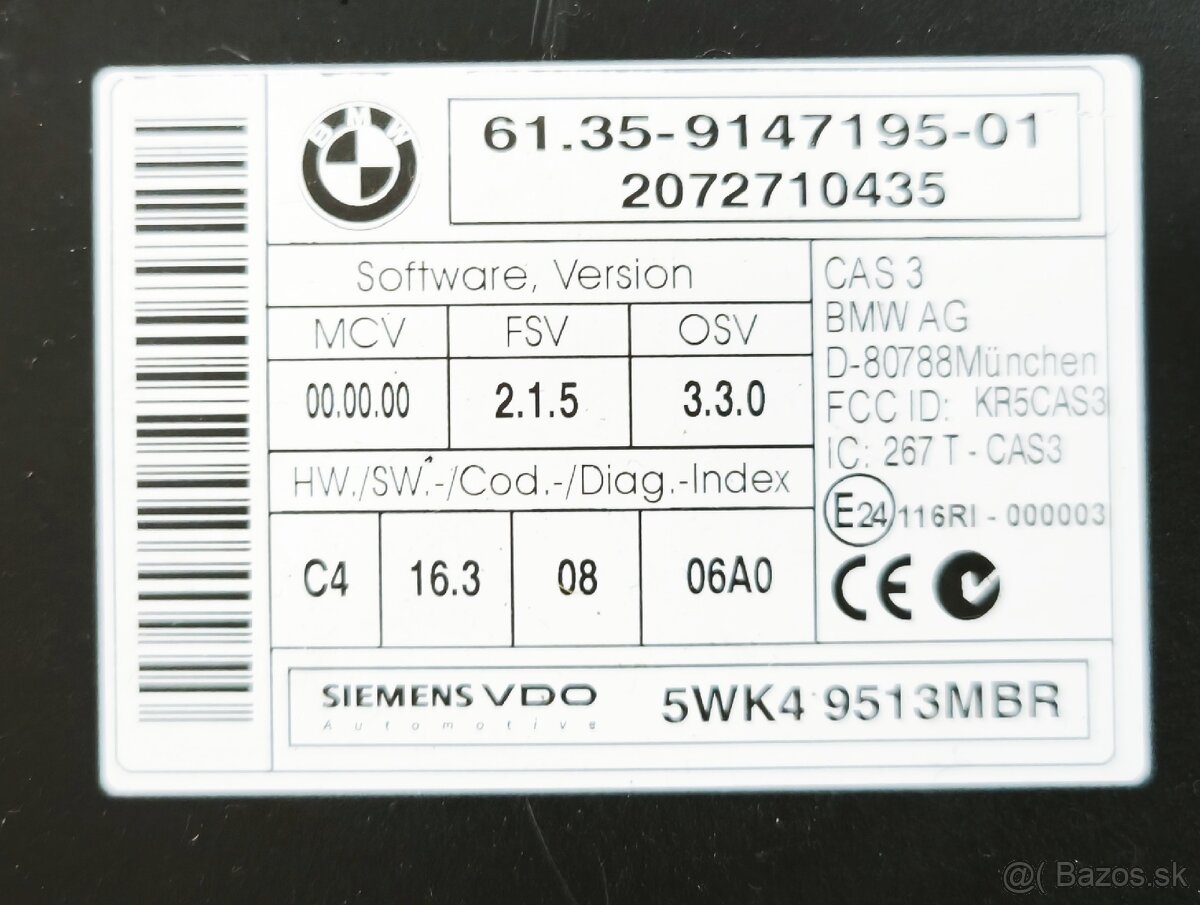 Immo CAS modul 61359147195 imobilizér MINI - 2