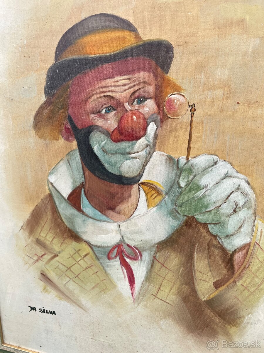 starý obraz -klaun - 2