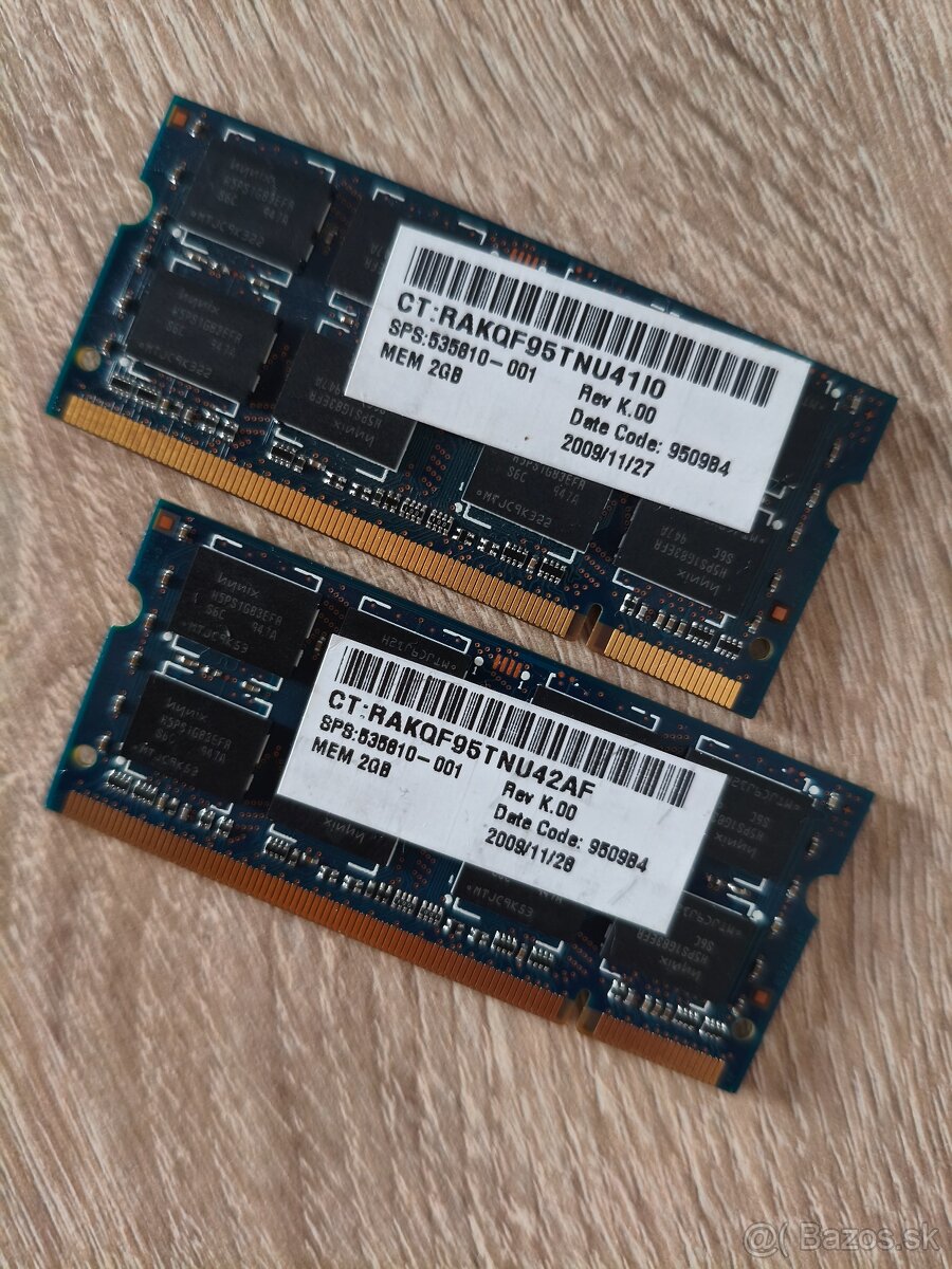 4GB ram DDR2 so-dimm pre notebooky 2×2GB - 2