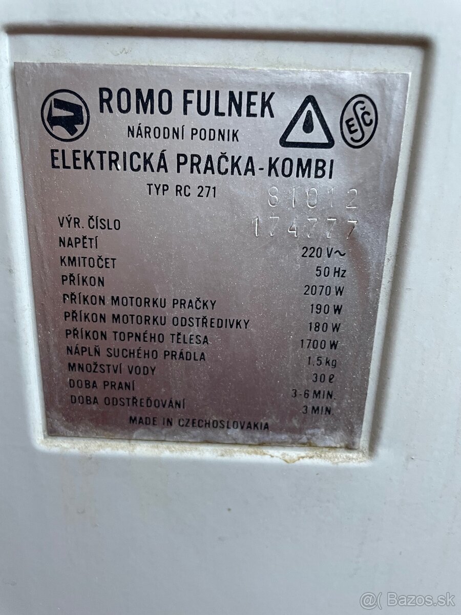 Predám retro práčku ROMO - 2