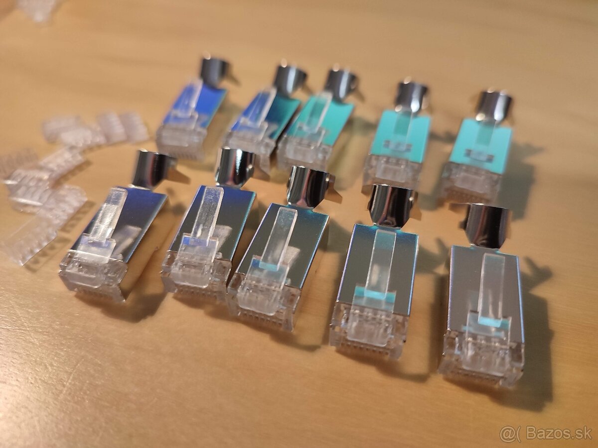 10x Konektor RJ45 tienený cat 6a/7 drôt STP - 2