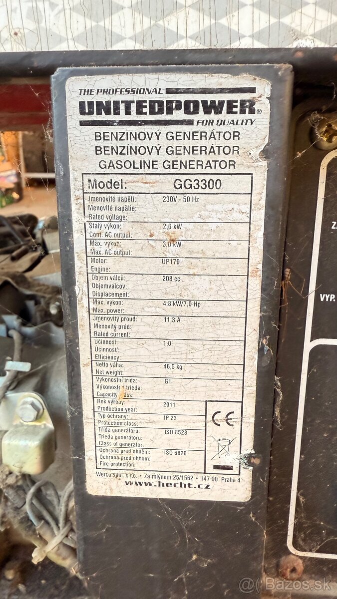REZERVOVANE Elektrocentrala Hecht GG3300 3kW - 2