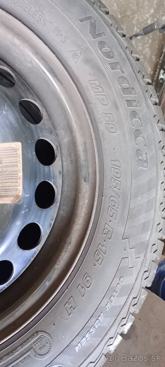 Ponúkam kolesá originál VW AG DE 6Jx15H2 ET 47 195/65 R15 - 2