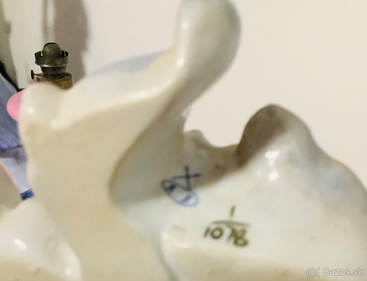 Staré porcelánové stolní zrcadlo Německo - 2