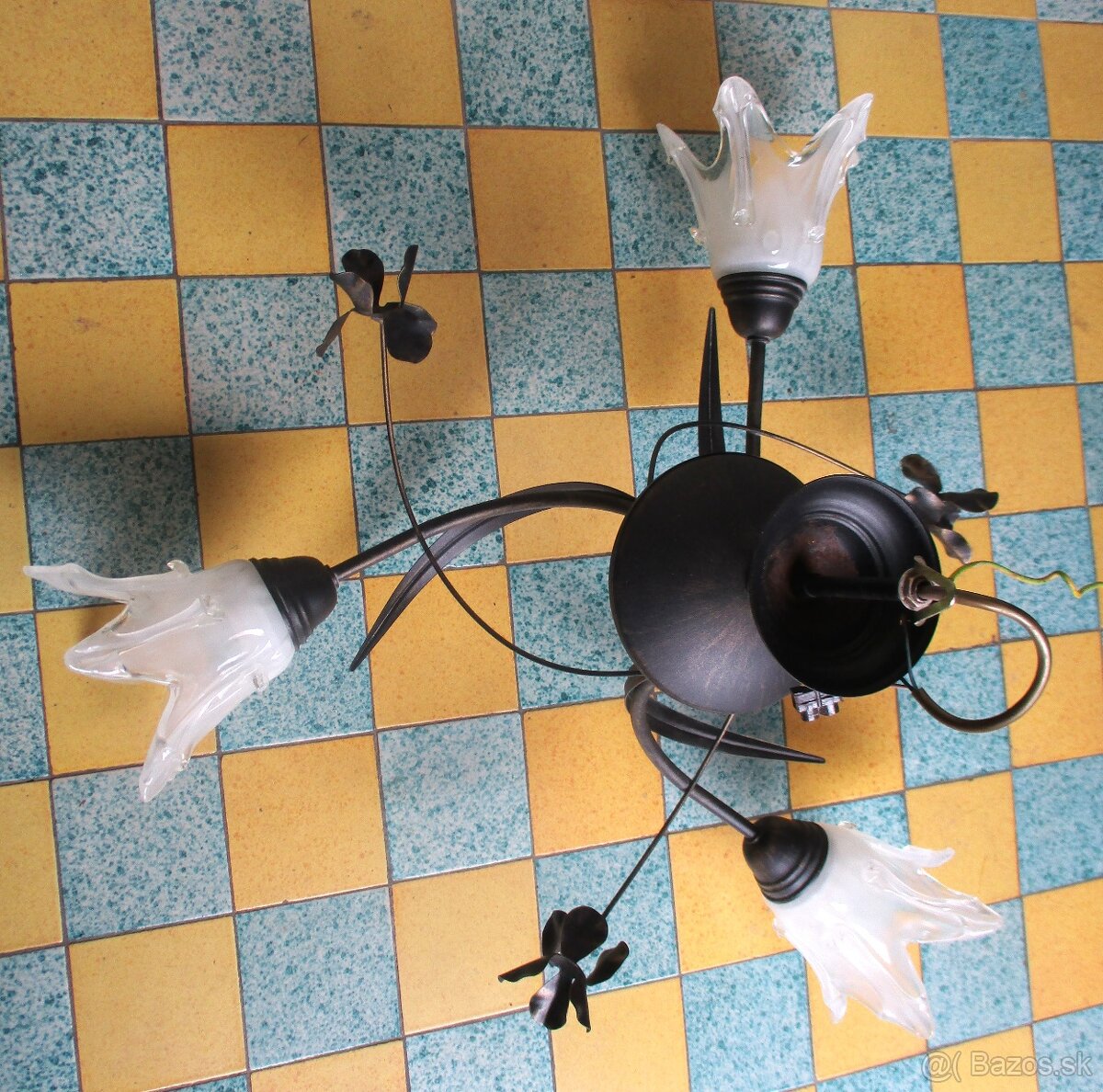 starožitný trojlampový luster - 2