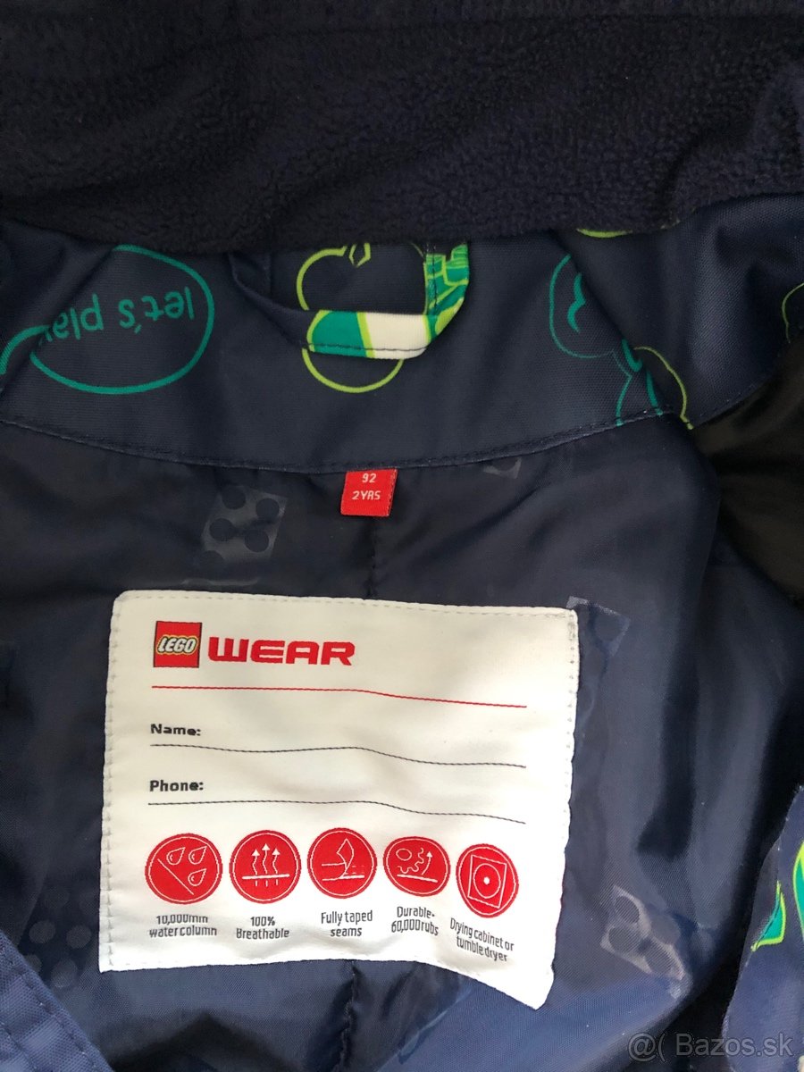 Lego: Lyziarsky overal, velkost 92 + modre rukavice - 2