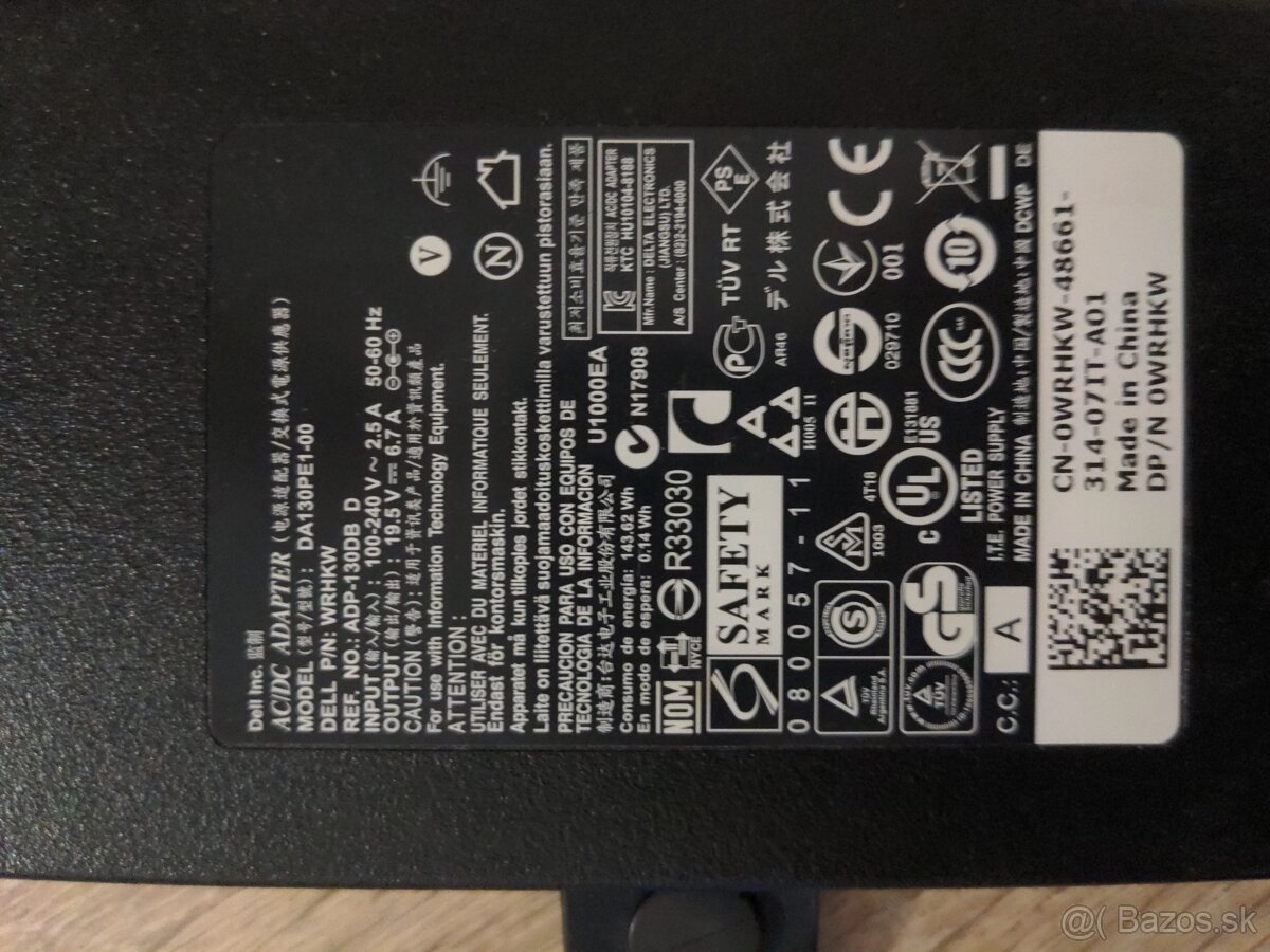 Dell 130W 19.5V 6.7A adapter / nabijacka DA130PE1-00 - 2