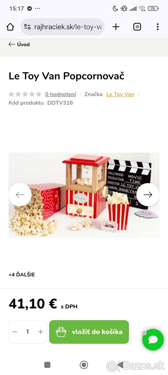 Drevený popcornovač Le Toy Van NOVÝ - 2