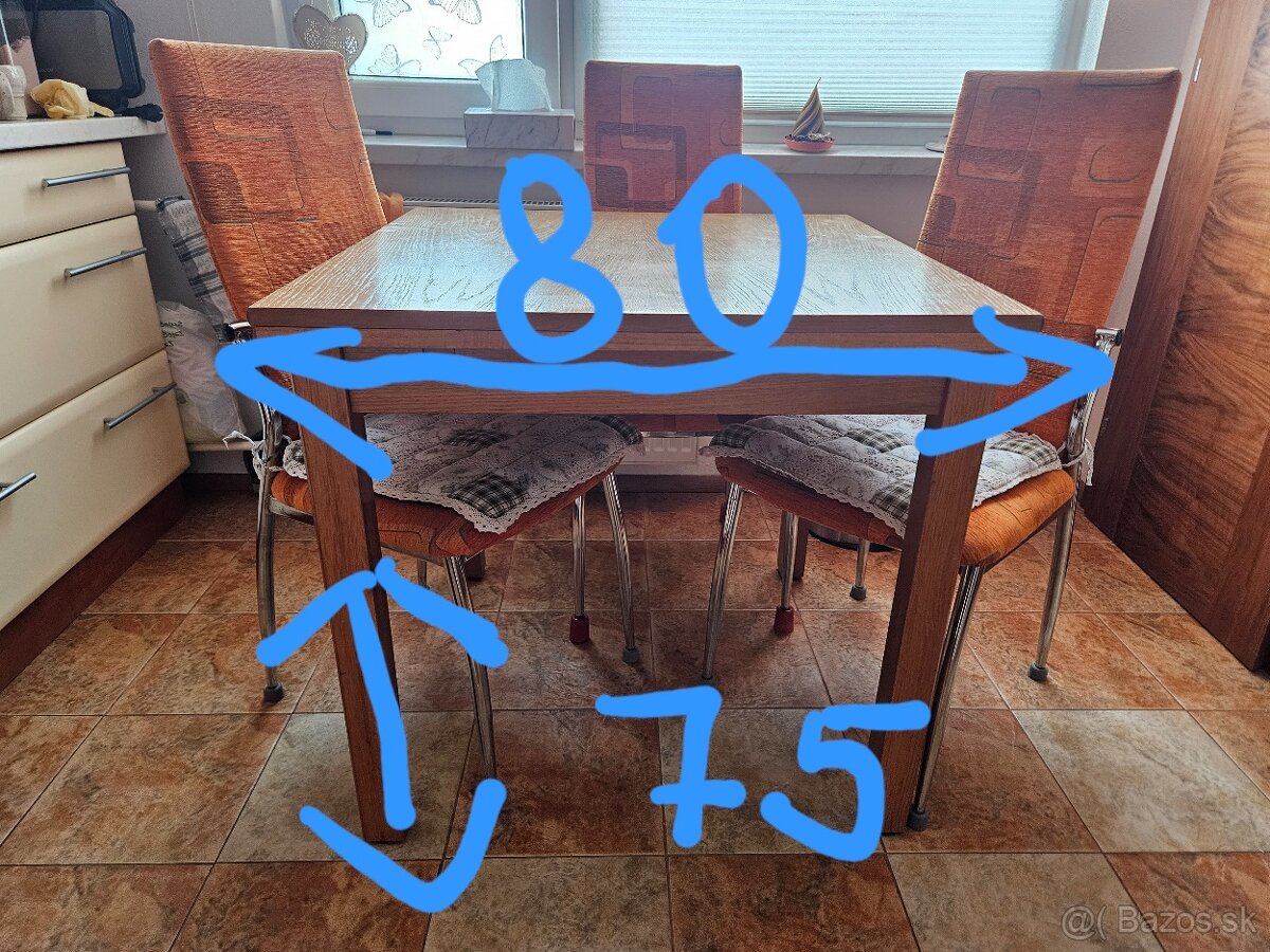 Stôl +4x stolička - 2