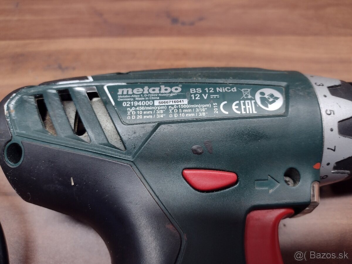 Aku vŕtačka/skrutkovač Metabo BS 12 - 2