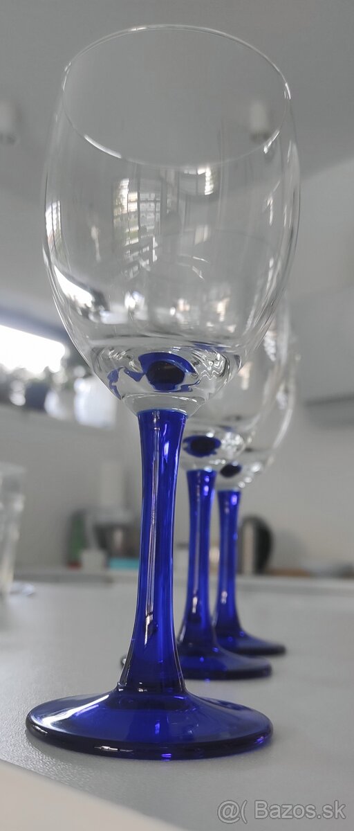 Poháre na stopke, cobalt blue 3 ks - 2
