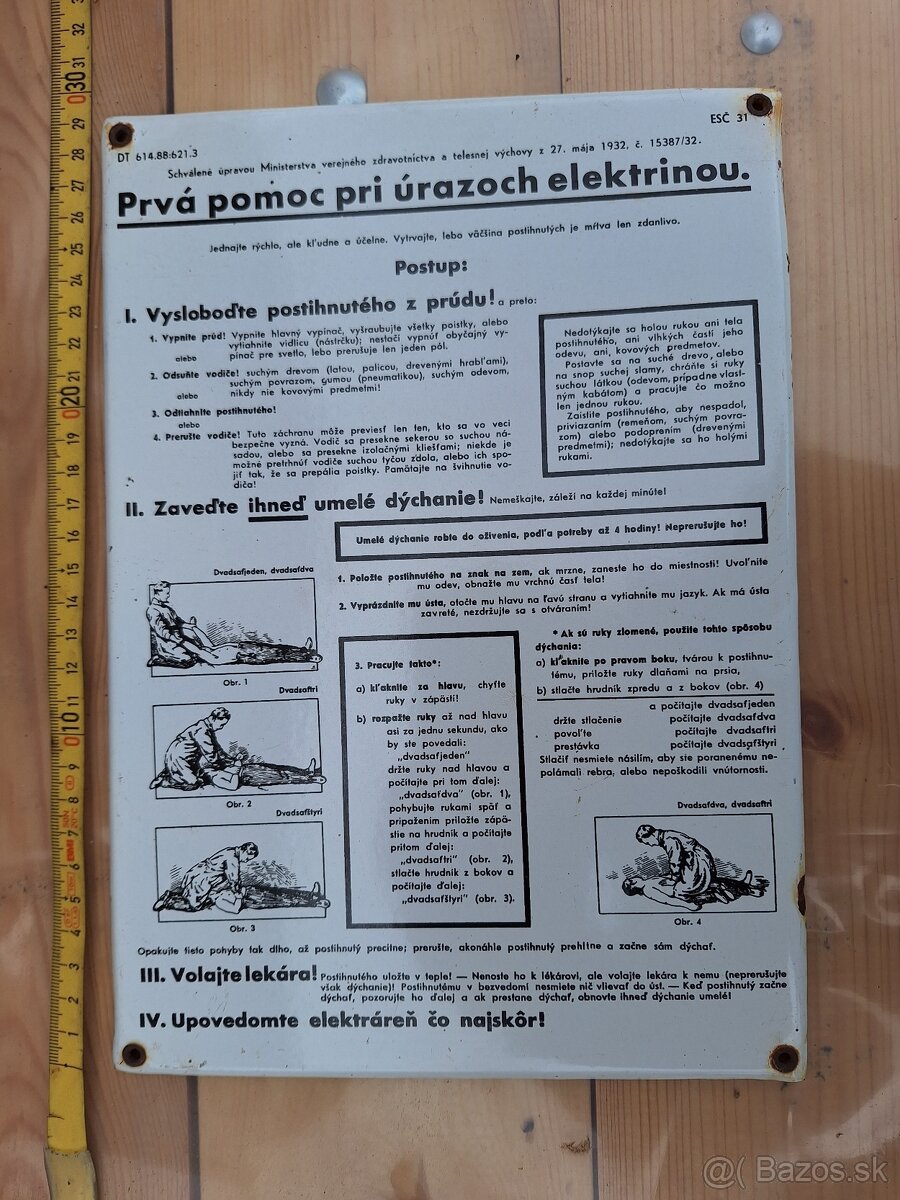 Smaltovaná tabula prvá pomoc - 2