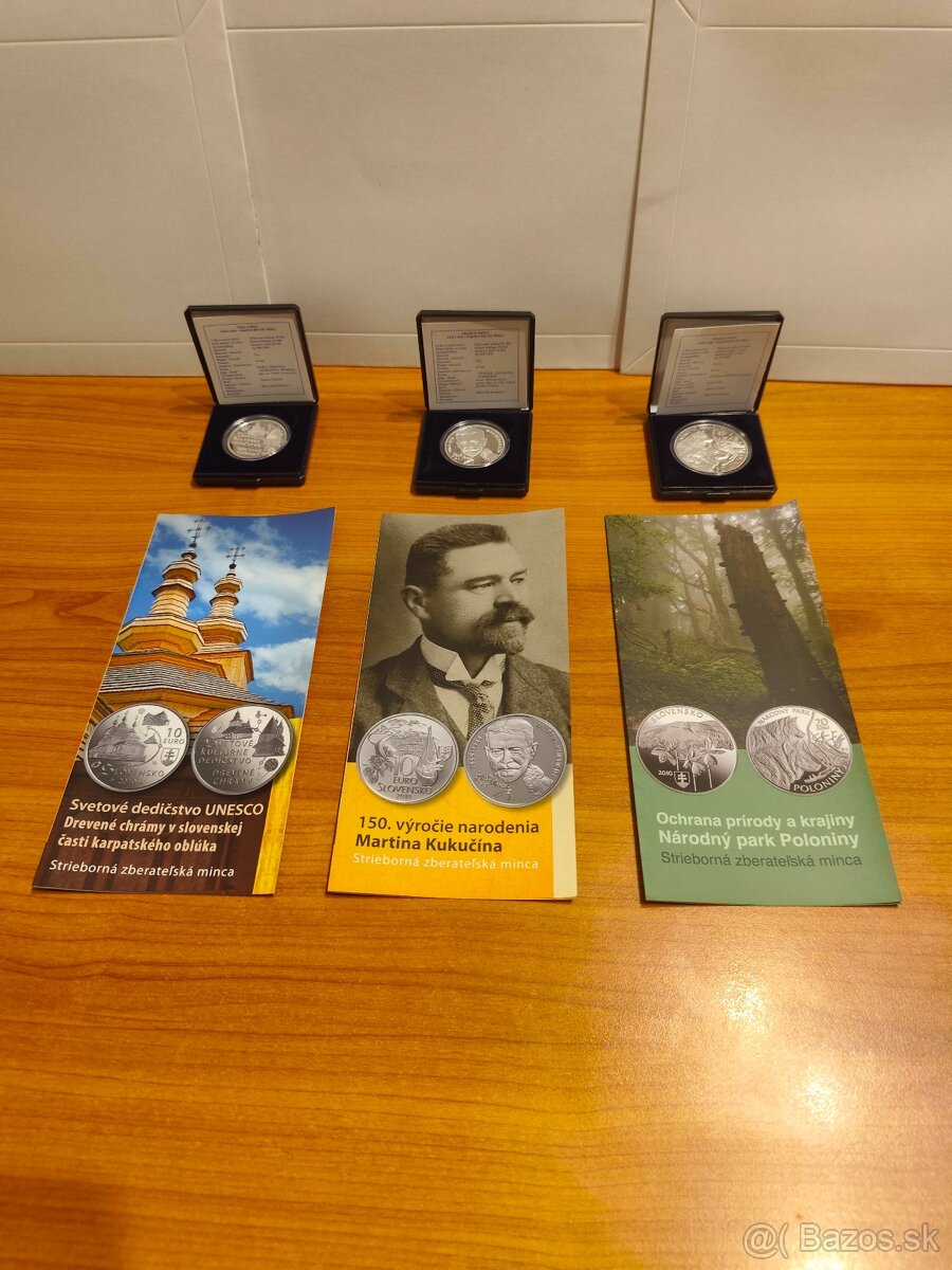 Predám Slovenské strieborné pamätné mince 2009-2020 - 2