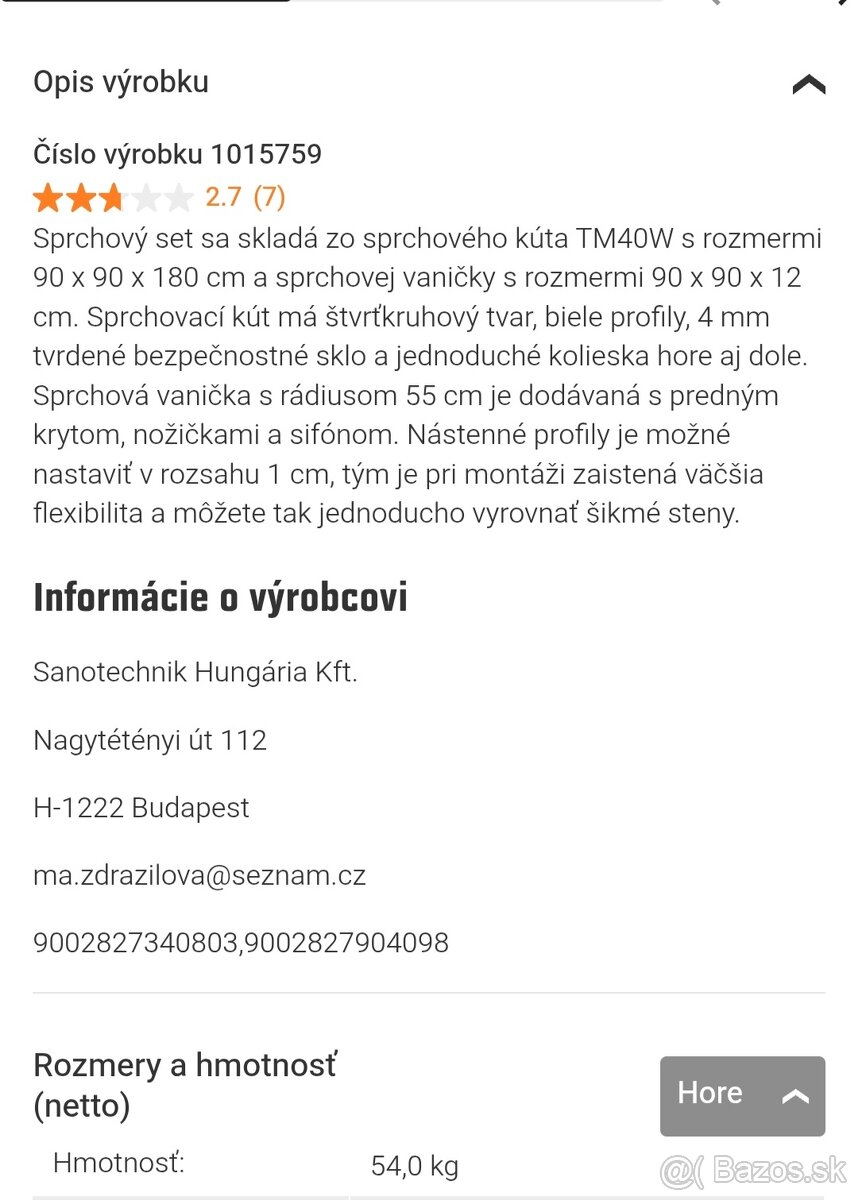 Sprchový kút s vaničkou - 2