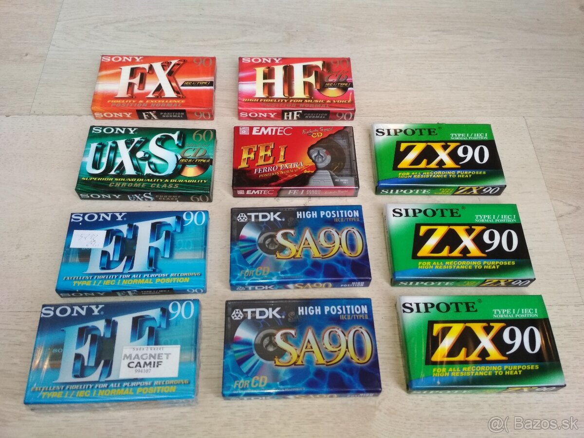 Čisté nerozbalene magnetofonove kazety. - 2