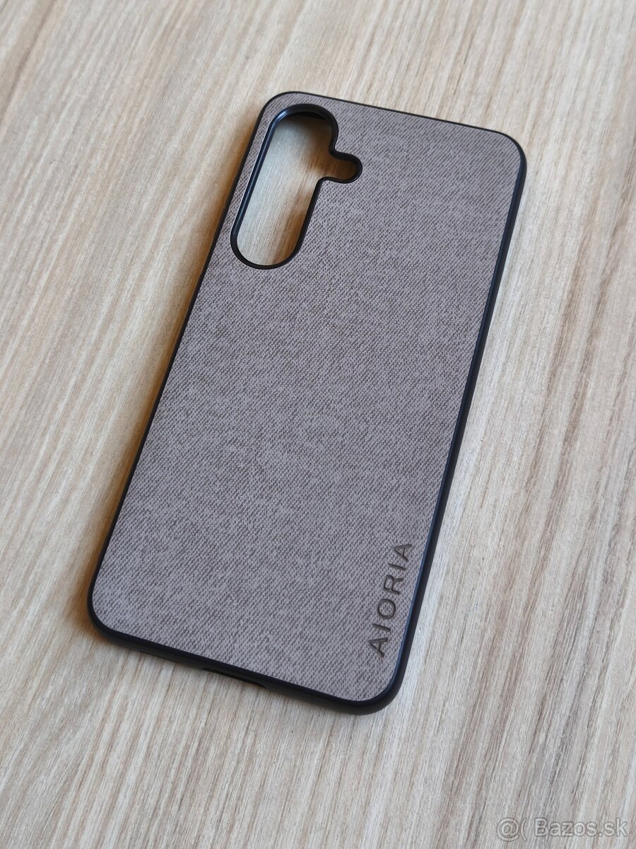 Luxusný slim textilný kryt na Samsung S24 - Šedý látkový NEW - 2